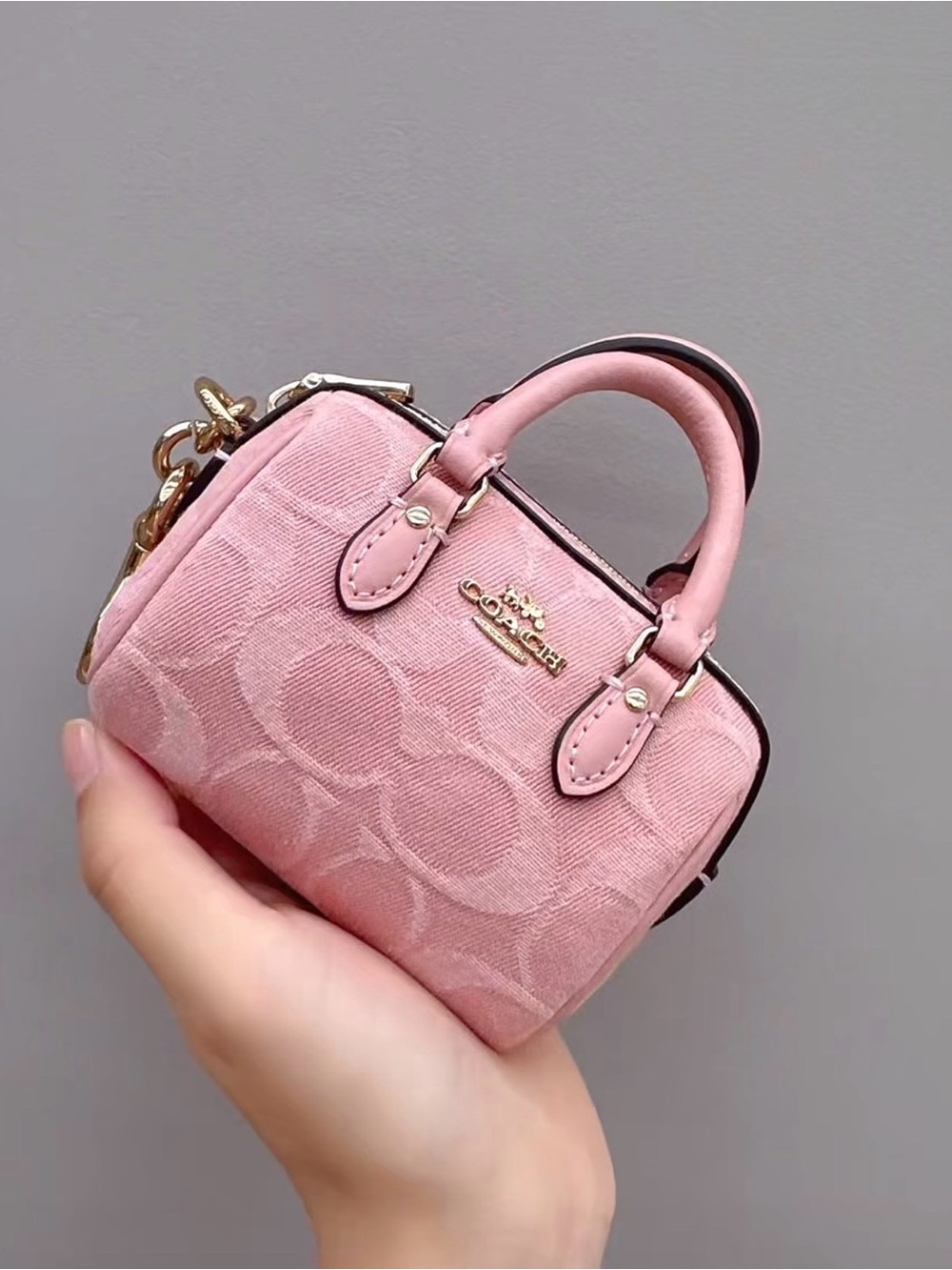 Coach Pink Denim Rowan Charm